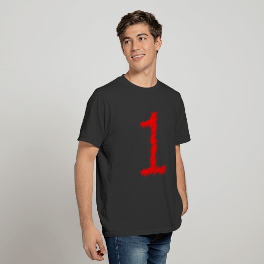 number one hatching T-shirt