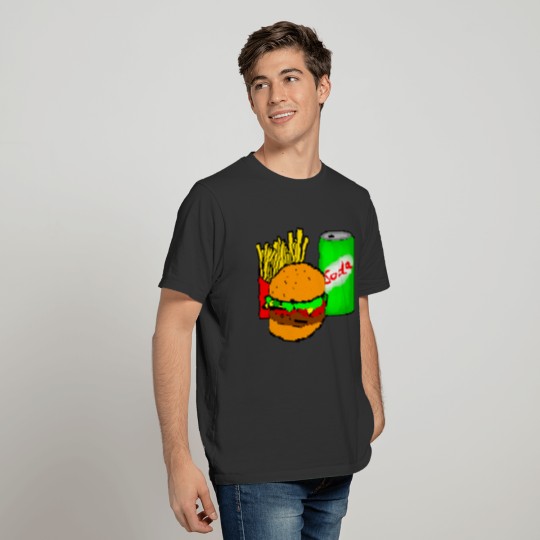 Fastfood Burger Fries Soda Healty Diet Fitness T-shirt