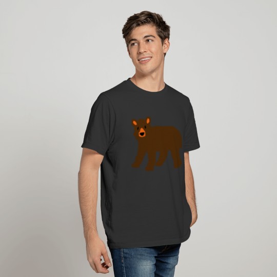 brown bear grizzly bear black T-shirt