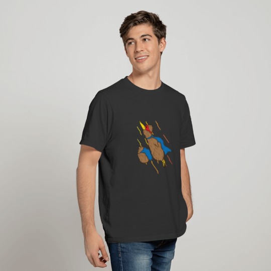 Kiwi Bird and Fruit flying together like Superhero T Shirts