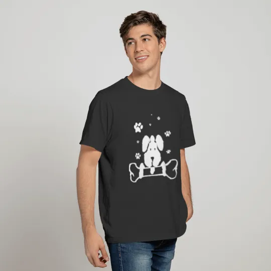 Funny Bones Dog Heart Design For Dog Lovers T Shirts