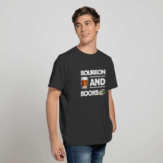 Bourbon & Books Funny Alcohol Book Lover T-shirt
