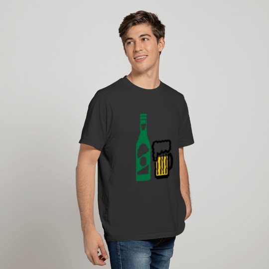 Beer bottle and glass T-shirt