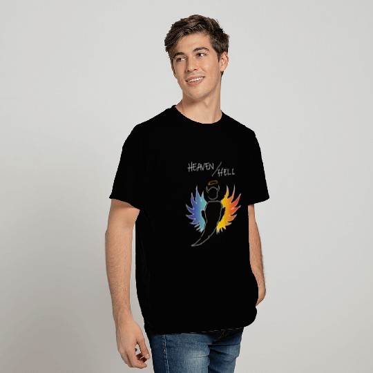 heaven hell angel devil good evil fire water T Shirts