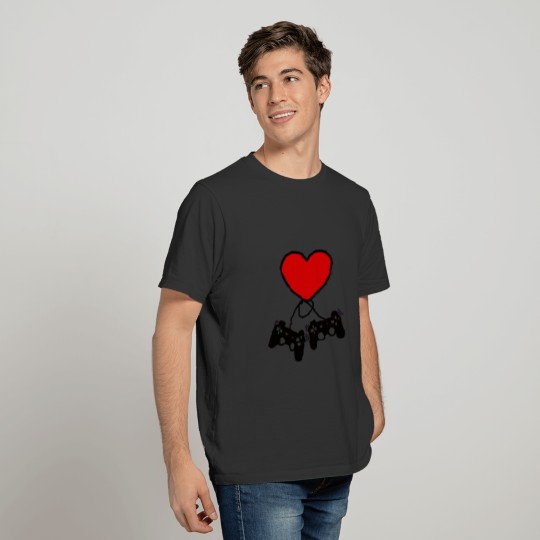 Video Gamer Valentines Day T-Shirt With Controller T-shirt