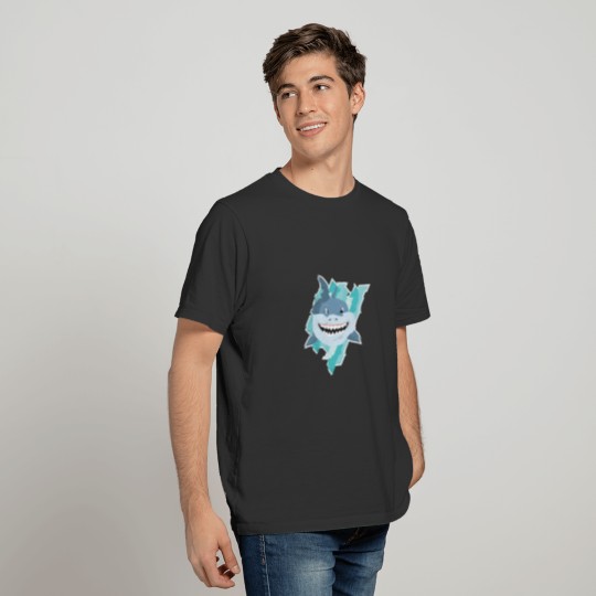 Diver Shark Face Kids Funny Gift Idea T-shirt