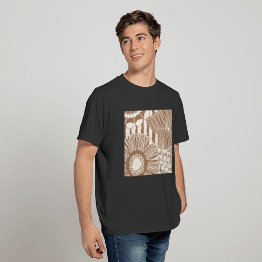 Floral Design 3 in Cinnamon and Ivory T Shirts