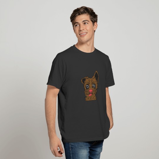 Cute brown fuzzy dog puppy T-shirt