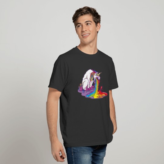unicorn puking rainbow T-shirt