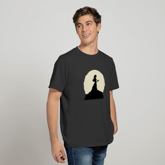 Fancy Wife And Moon Design T Shirts