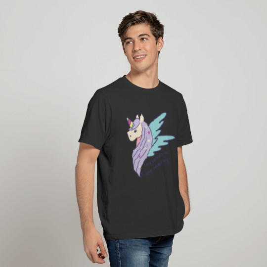 Cute Unicorn with Wing and Pastel Color T-shirt