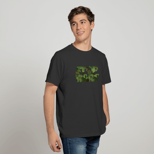 Stop War - Stop Wars - Camouflage - Peace Sign T Shirts
