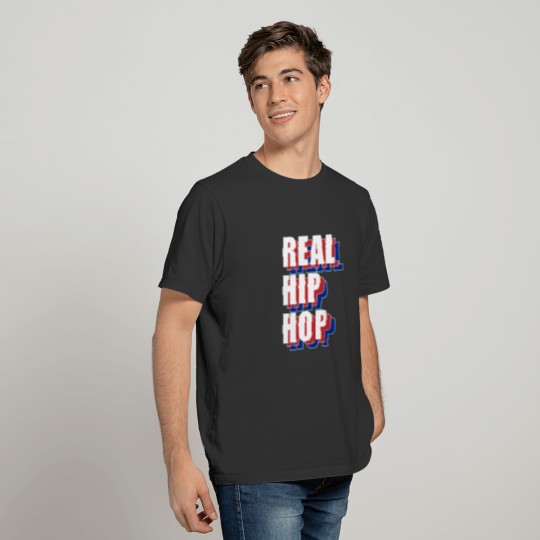 Real Hip Hop Rap Music Retro Red Blue Design T Shirts