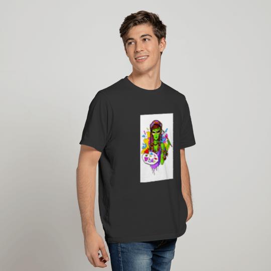 Space Alien Painter T-shirt