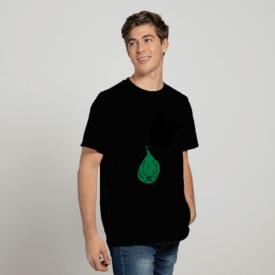 Fig With Leaf Two Colors Adjustable Vector Simple T Shirts