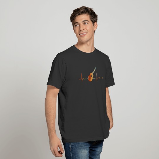 Acoustic Guitar Heartbeat T Shirt T-shirt