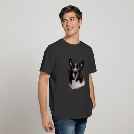 Border Collie Cute Dog Art T Shirts Dogs T Shirts T Shirts