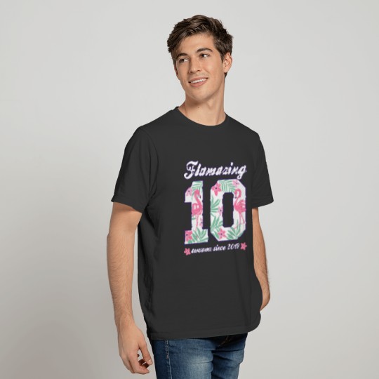 10th birthday girl gift flamingos T-shirt
