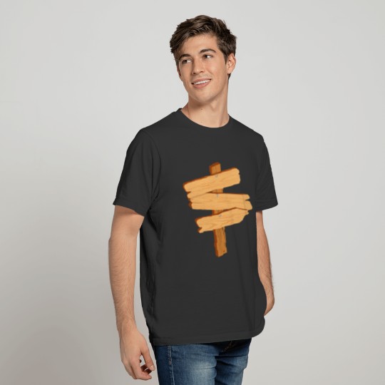old wood signpost for your own inscription T-shirt
