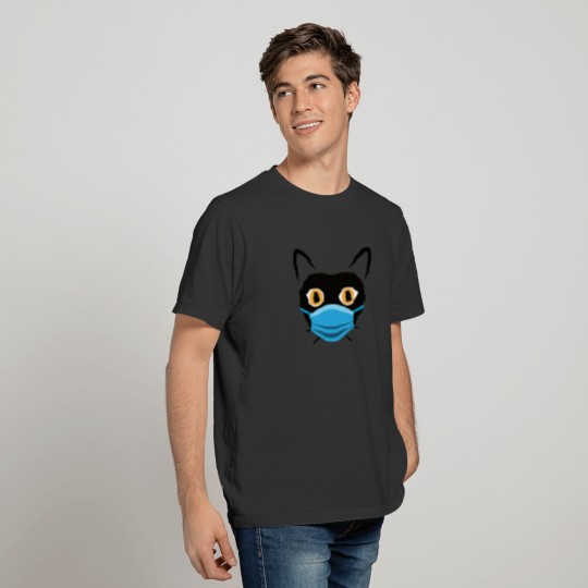 Black Cat with Mask T-shirt