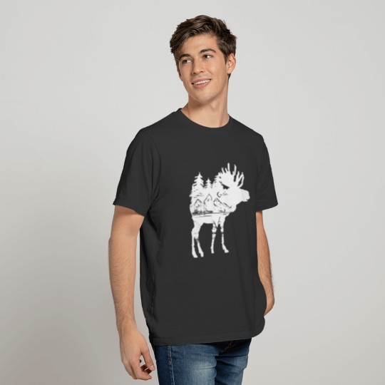 Moose Nature Mountains Forest Hike T Shirts