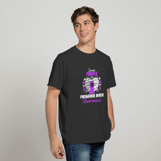 Micro Preemie NICU New Mom Dad Purple Premature T Shirts