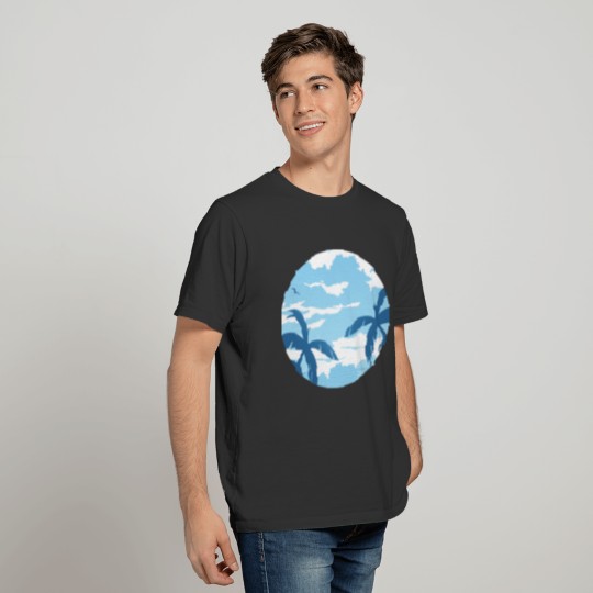 Blue sky palm tree copy T Shirts