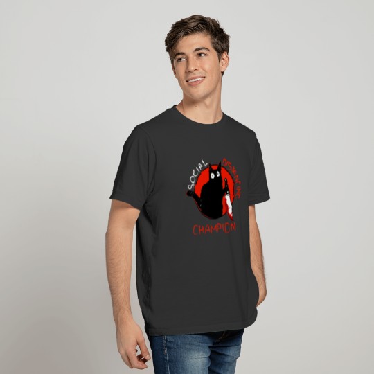 Cat Scary Social Distancing Champion Halloween T-shirt