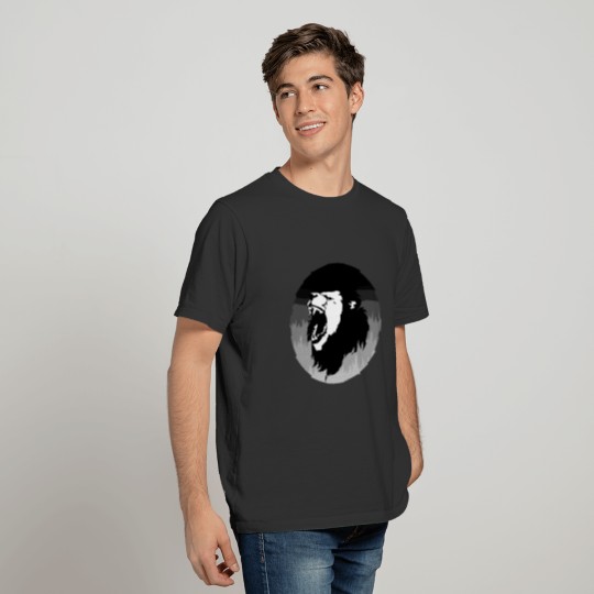 Forest Lion Black and White T Shirts