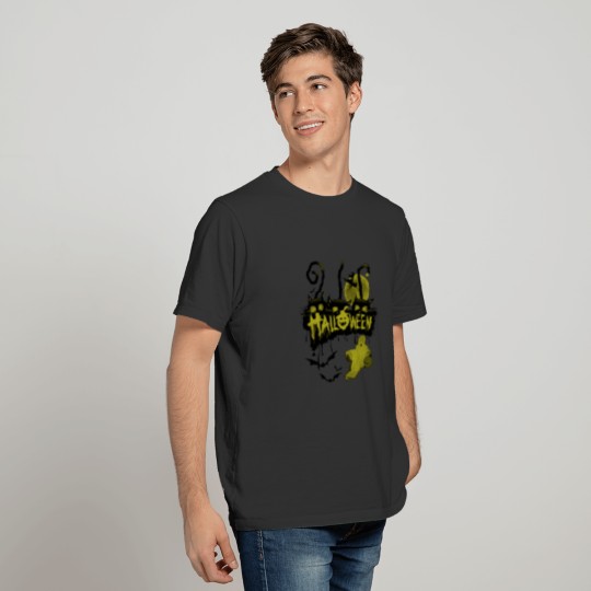 halloween spooky cats olive T Shirts