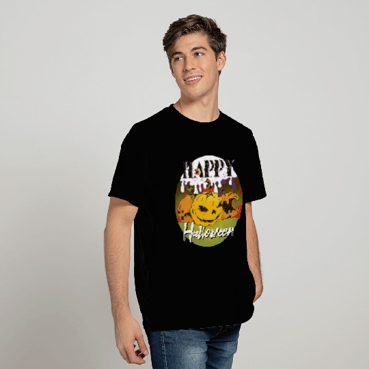 Halloween Merch With Three Wicked Pumpkins Faces T Shirts