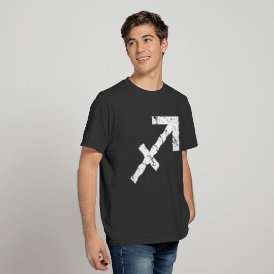 Zodiac Sagittarius Symbol Sign Grunge Used T-shirt