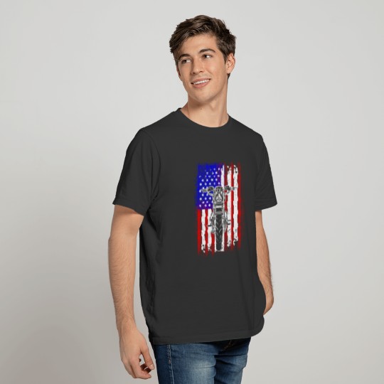 Motorcycle USA Flag Gift T-shirt