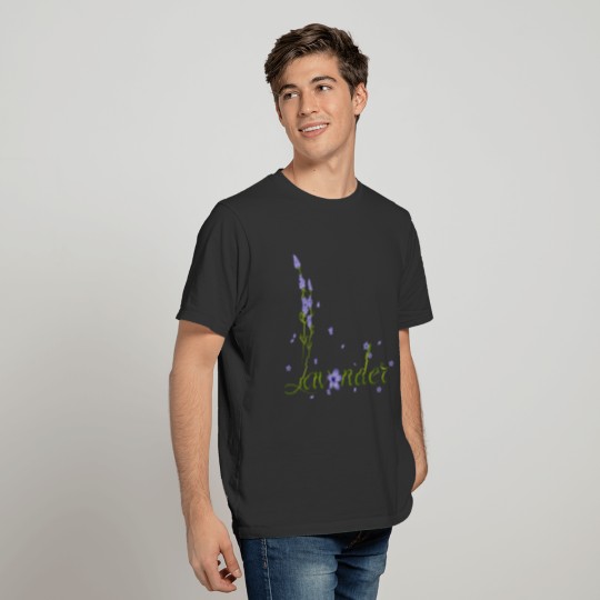 delicate lavender calligraphy with lavender flower T Shirts