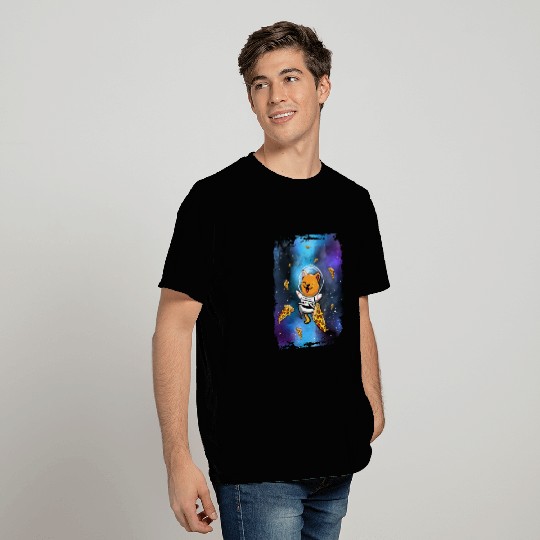 Galaxy Space Cat Astronaut- Pizza Lover T Shirts