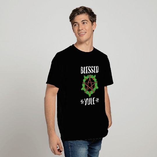 Blessed Yule Pagan Winter Solstice design T Shirts