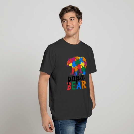 Papa Bear Autism Awareness T-shirt