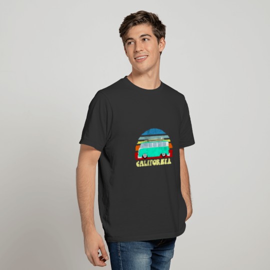 California Bus Van Beach Surfer Vintage Gift T Shirts