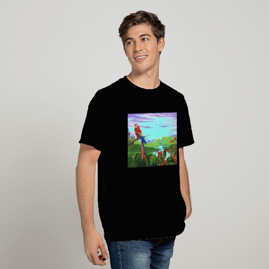 Scarlet Macaw, Exotic Bird of Paradise T Shirts