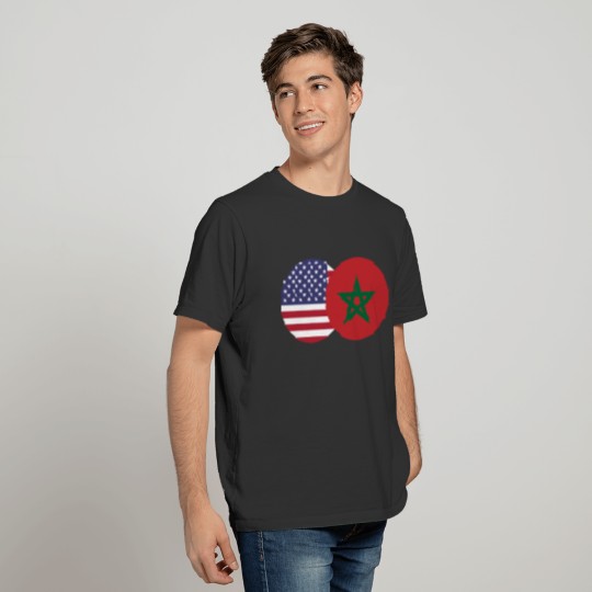 Morocco USA flag T-shirt