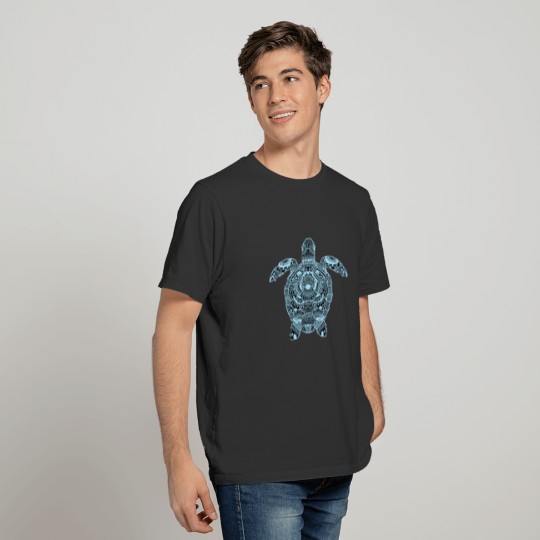 Mystic Turtle Design in Light Blue T-shirt