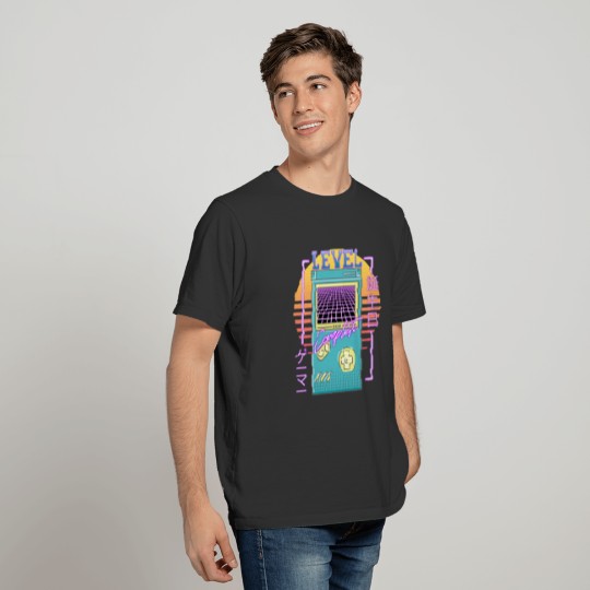 Retro Game Synthwave Level Reached Gift Idea T-shirt