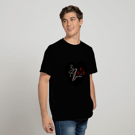 Big Heart with Batik Design T Shirts