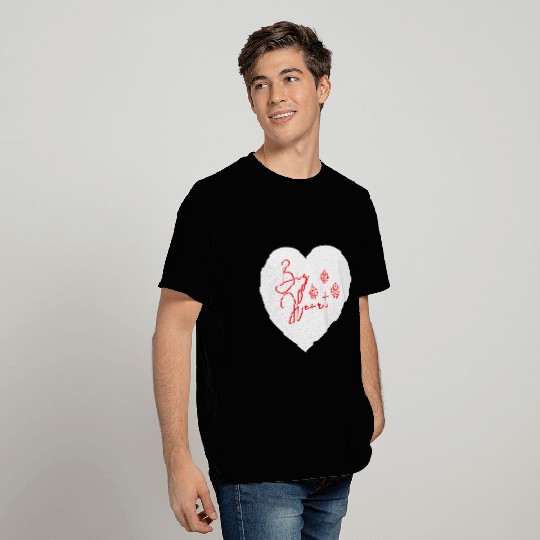 Big Heart with Batik Design T Shirts
