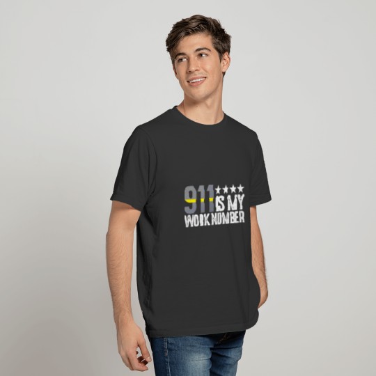 911 Is My Work Number Funny Dispatcher Thin Yellow T-shirt