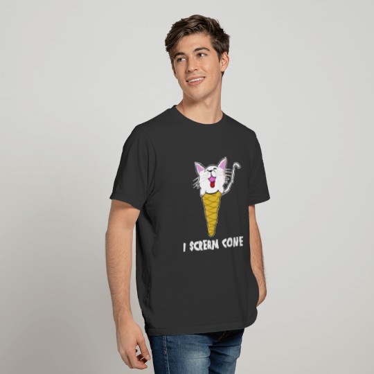 I Scream Cone Funny Cat In Ice Cream Cone T Shirts