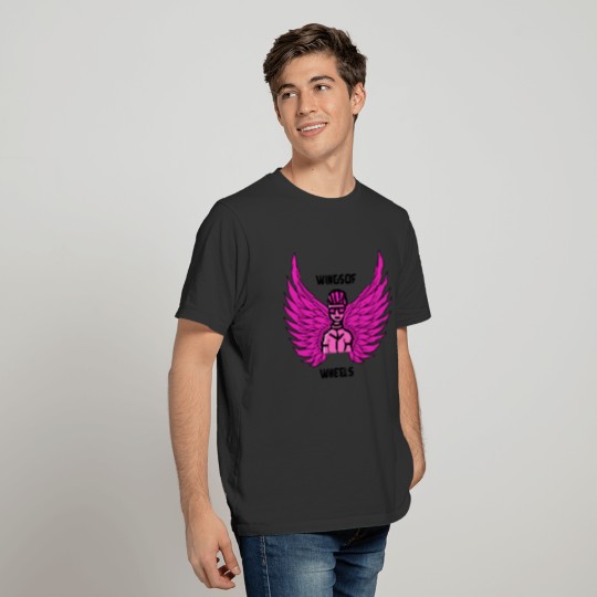 Wings of wheels - pink T-shirt