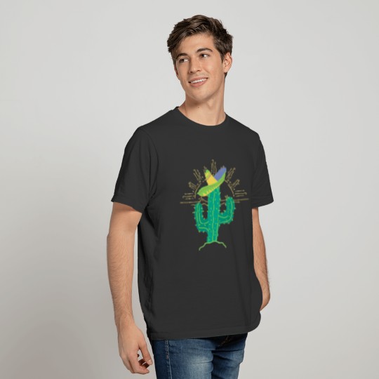 sunset cactus retro style T-shirt