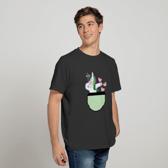 Dabbing Unicorn Green And Purple Magenta Pink In A T Shirts