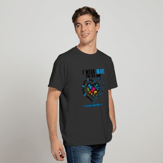I Wear Blue For My Son Autism Awareness T-shirt